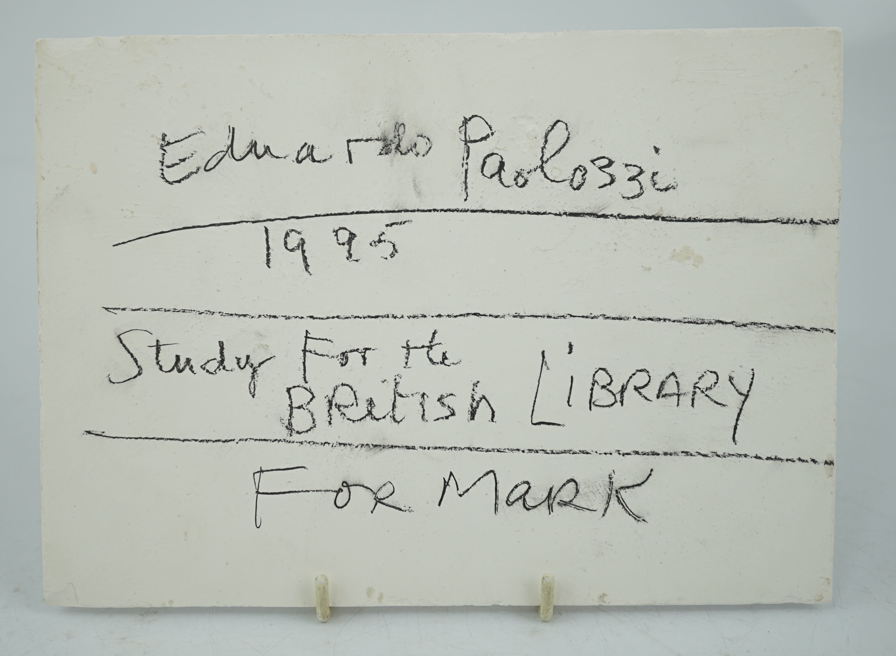 Sir Eduardo Paolozzi (British, 1924-2005), Newton (After Blake), 1994 (Study for the British Library), plaster relief, 15 x 21cm